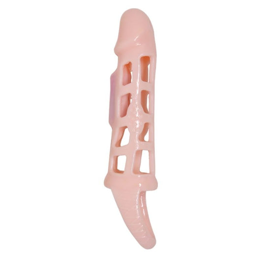 BAILE penis extender sleeve med vibration och rem för testiklar
