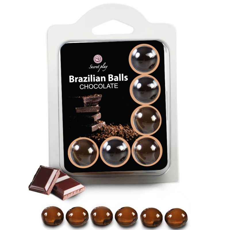 Set med 6 brasilianska bollar i choklad från SECRETPLAY
