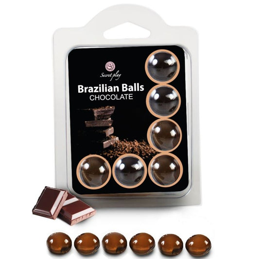 Set med 6 brasilianska bollar i choklad från SECRETPLAY