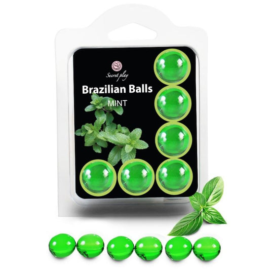 Set med 6 brasilianska bollar i mint från SECRETPLAY