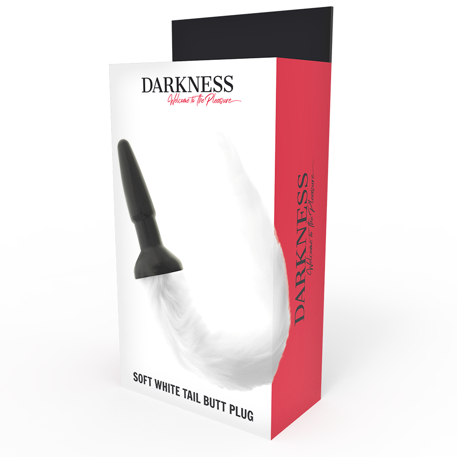 DARKNESS silikon analplugg med vit svans