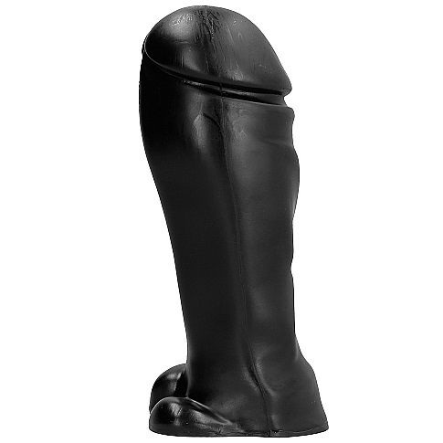 All Black Dildo 22 cm med bred tå