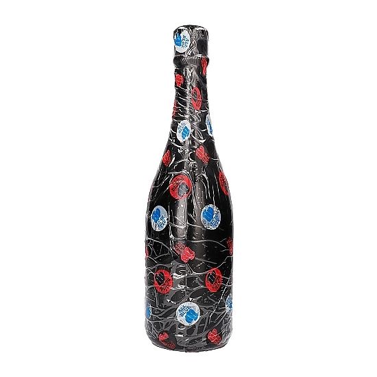 Analplugg All Black formad som en champagneflaska 39,5 cm