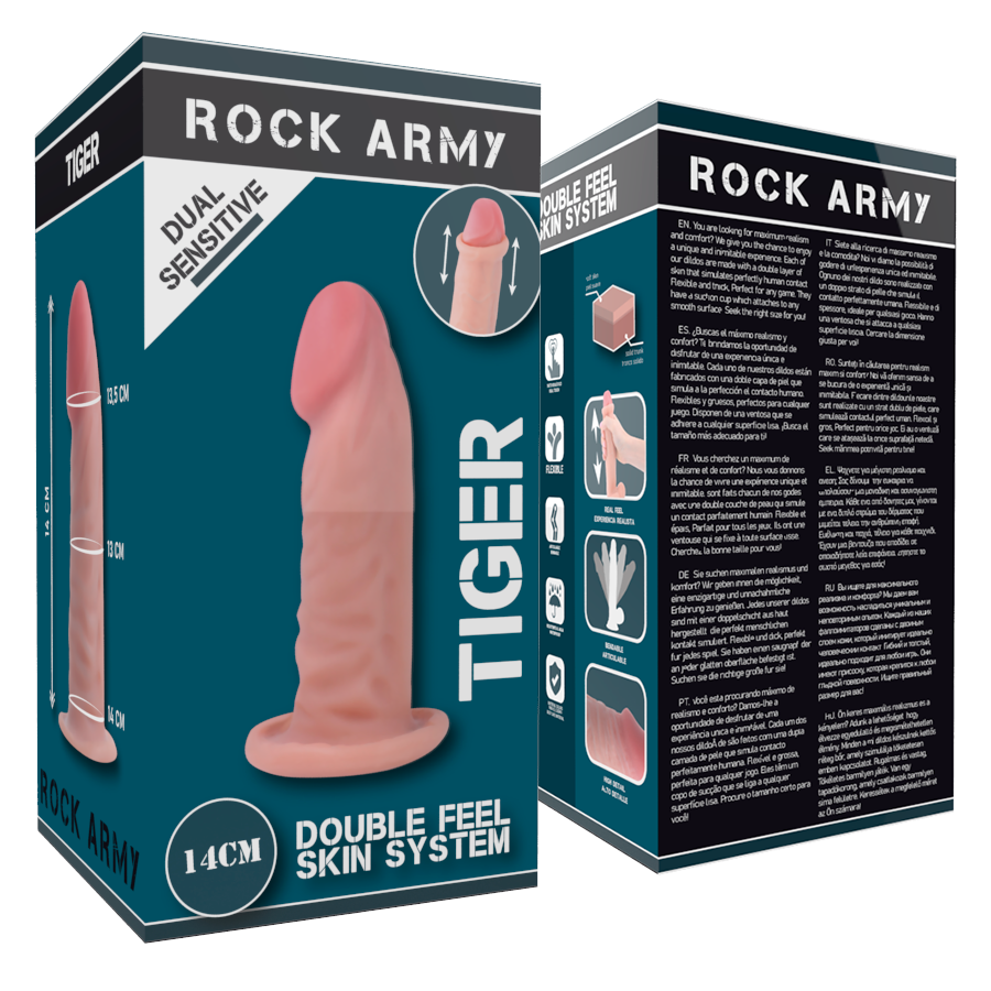 ROCKARMY Dual Density Tiger dildo 14 cm