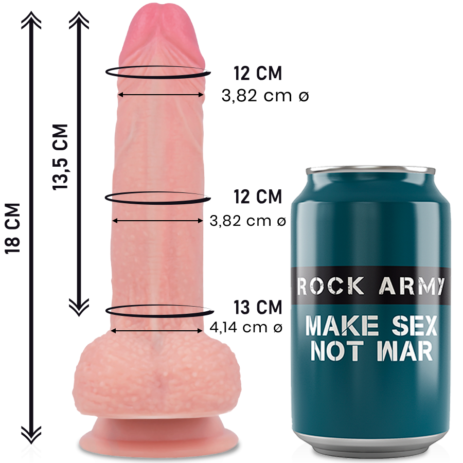 ROCKARMY - LIQUID SILICONE PREMIUM MUSTANG REALISTISK 18 CM -O- 4.14 CM