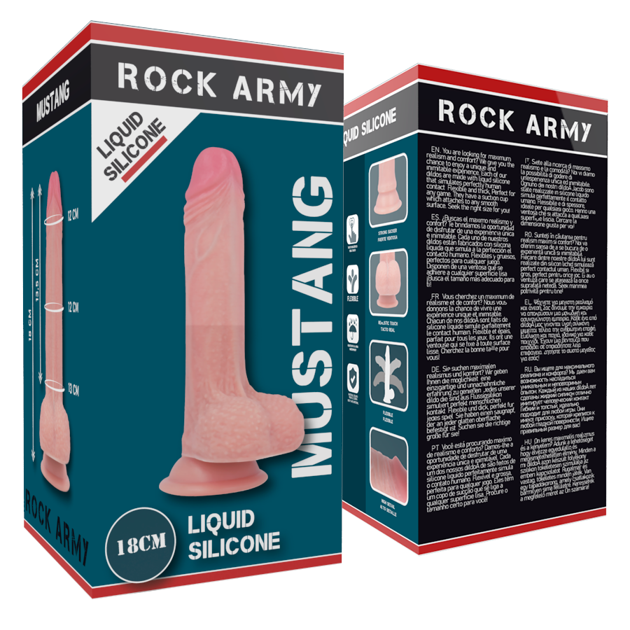ROCKARMY - LIQUID SILICONE PREMIUM MUSTANG REALISTISK 18 CM -O- 4.14 CM