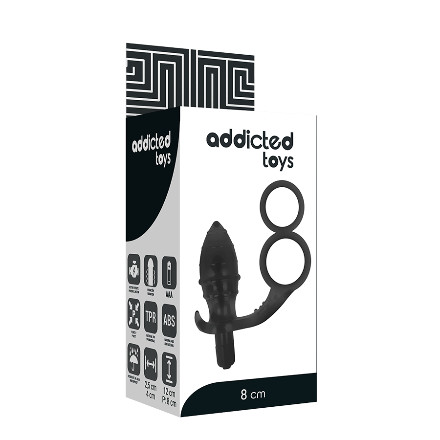 ADDICTED TOYS anal plug med dubbla svarta ringar