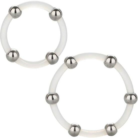 Set med silikonringar med stålkulor från CALEXOTICS