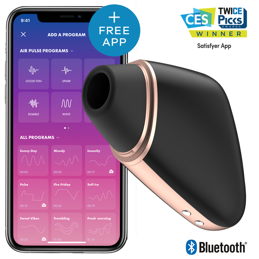 Satisfyer Love Triangle Air Pulse Stimulator och vibrator i svart