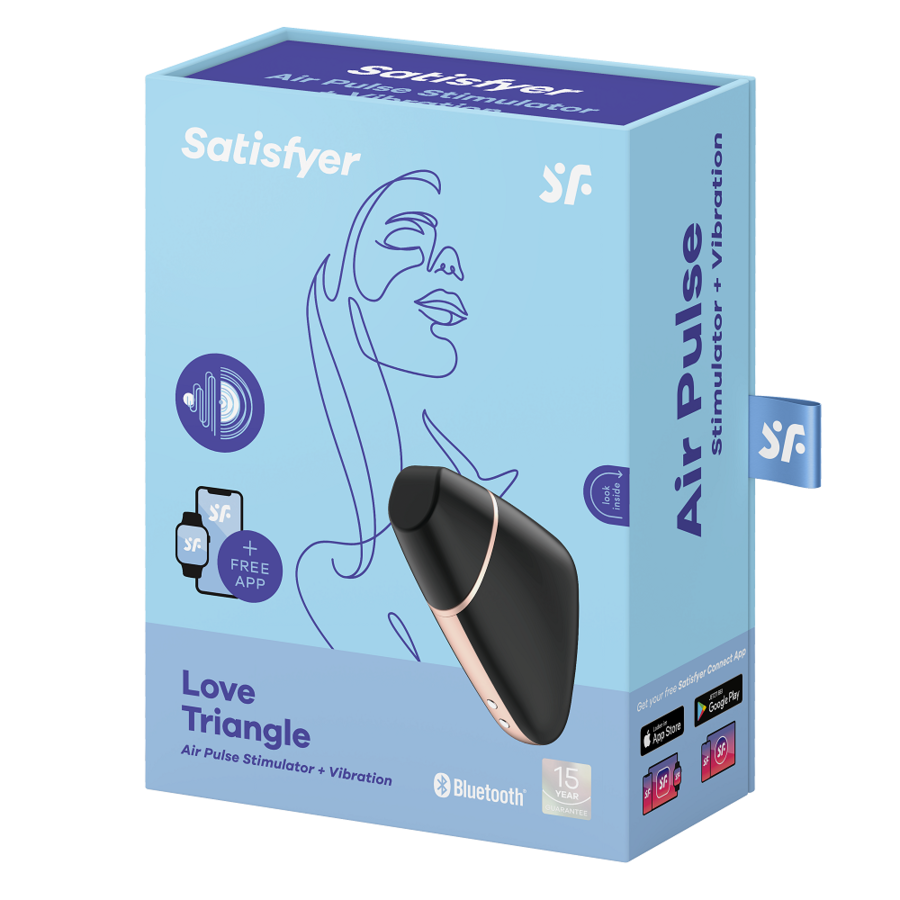 Satisfyer Love Triangle Air Pulse Stimulator och vibrator i svart