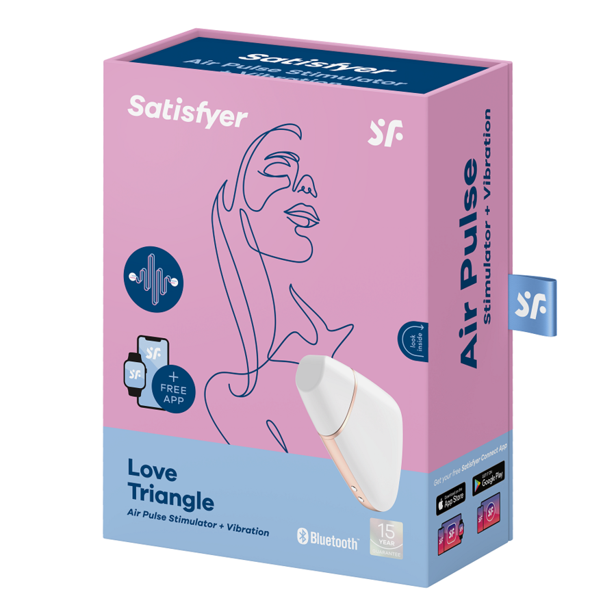Satisfyer Love Triangle Air Pulse Stimulator i vit färg