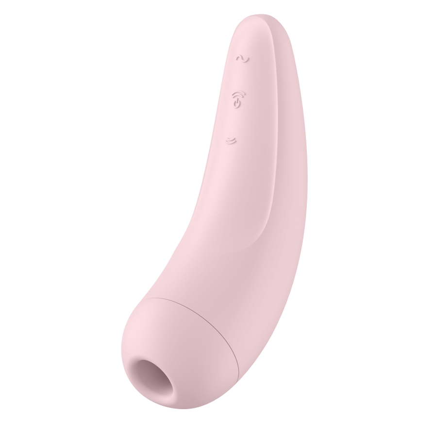 Satisfyer Curvy 2+ i rosa, klitorisstimulator med tryckvågor och vibrationer