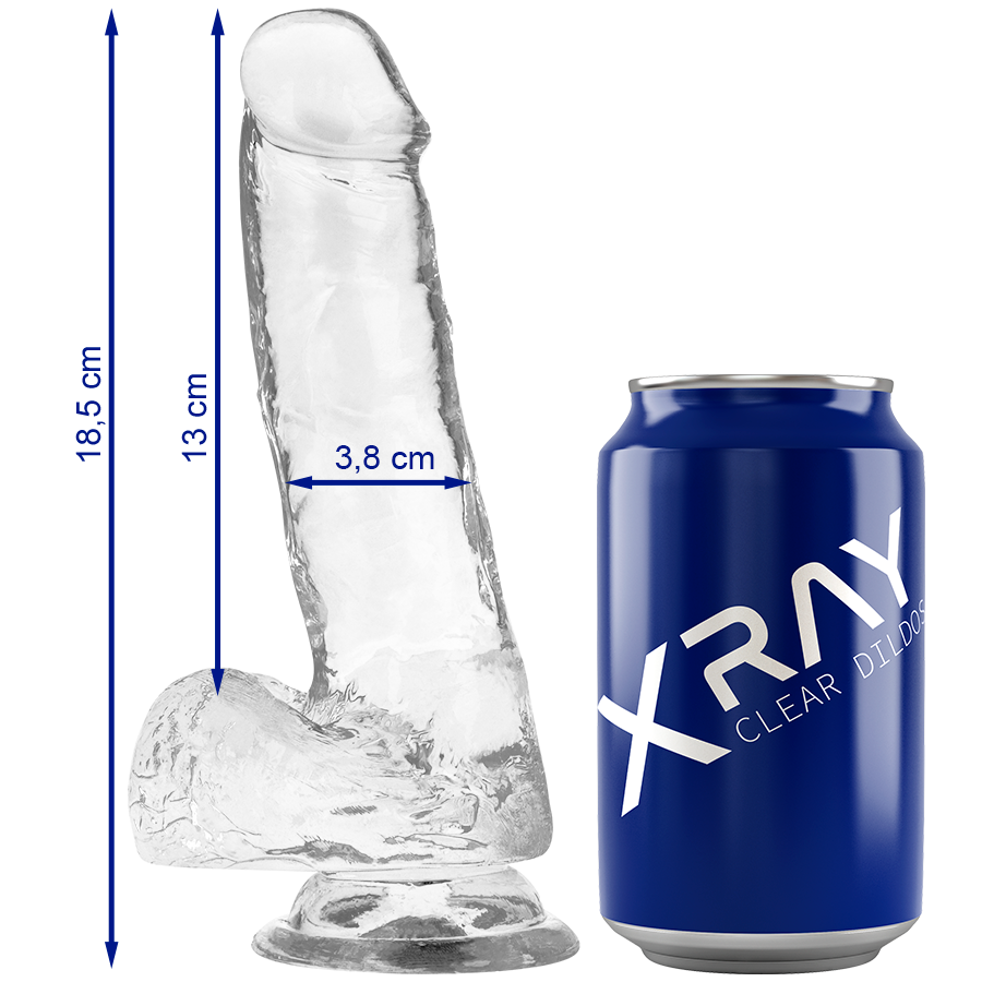 X RAY - KLAR PENIS MED BOLLAR 18,5 CM -O- 3,8 CM