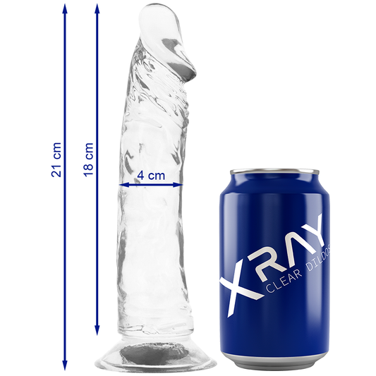 X Ray Clear dildo 21 cm med realistisk form