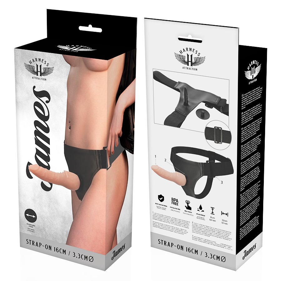 Harness Attraction James 16 cm sele med realistisk penis