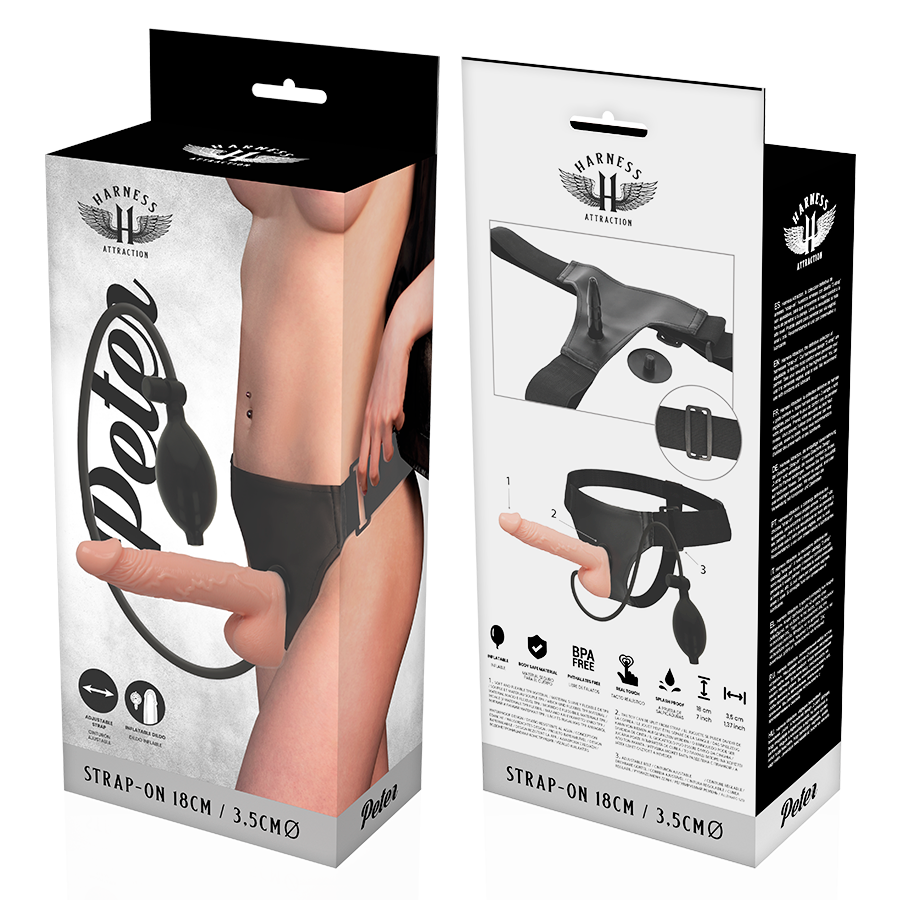Harness Attraction RNES Peter med uppblåsbar penis 18 cm