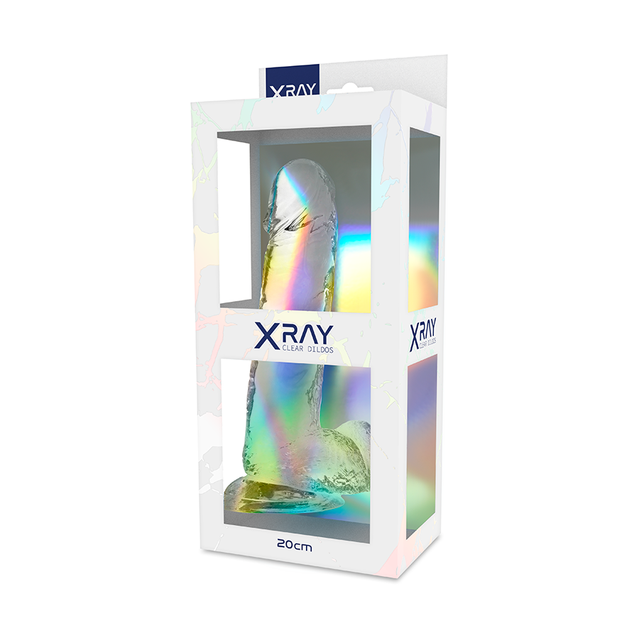X RAY klar penis med bollar, 20 cm