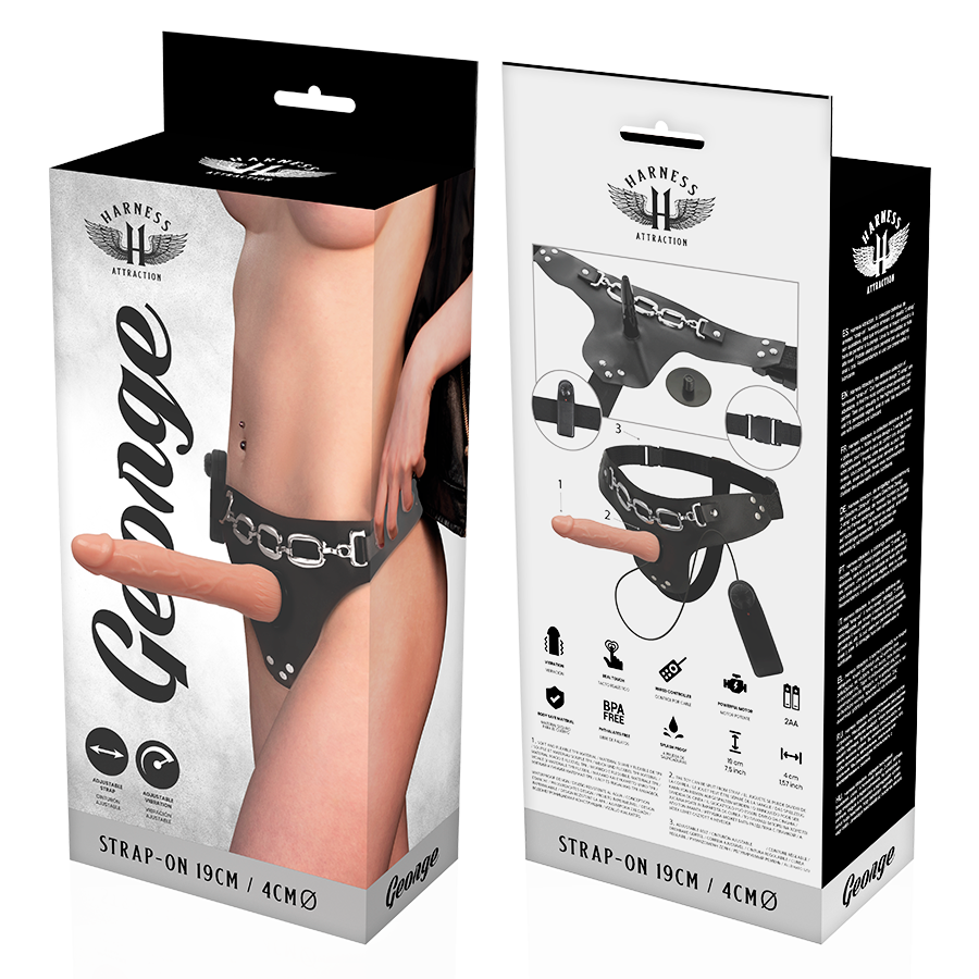 HARNESS ATTRACTION RNES GEORGE realistisk vibrator 19 cm