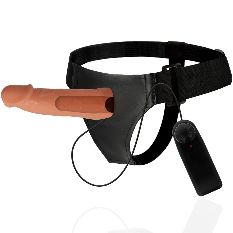 Hollow harness med vibrator för män, 17 cm lång