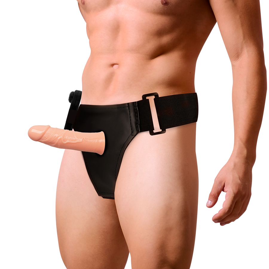 Hollow harness för män med vibrator, 16,5 cm lång