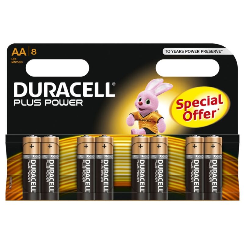 Duracell AA LR6 alkaliskt batteri 8-pack