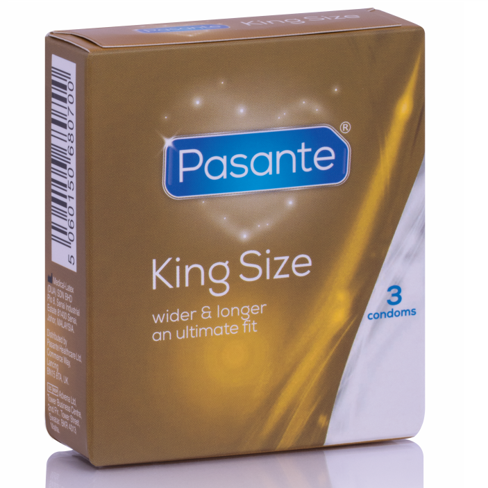 Pasante King Size kondomer, 3 enheter