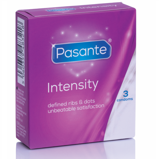 Pasante Ribs & Dots Intensity kondomer 3-pack