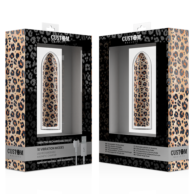 Custom Bullets Leopard Magnetic vibrator med 10 intensiteter