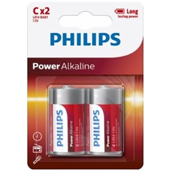 PHILIPS C-batterier i 2-pack
