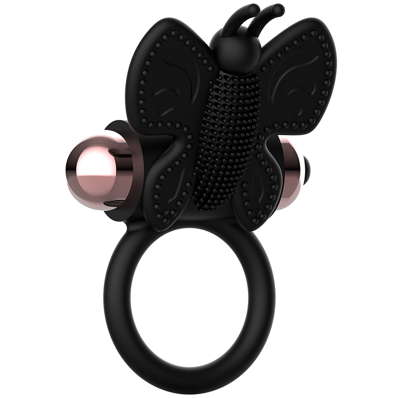 Coquette Chic Desire penisring Butterfly med vibrator svart och guld