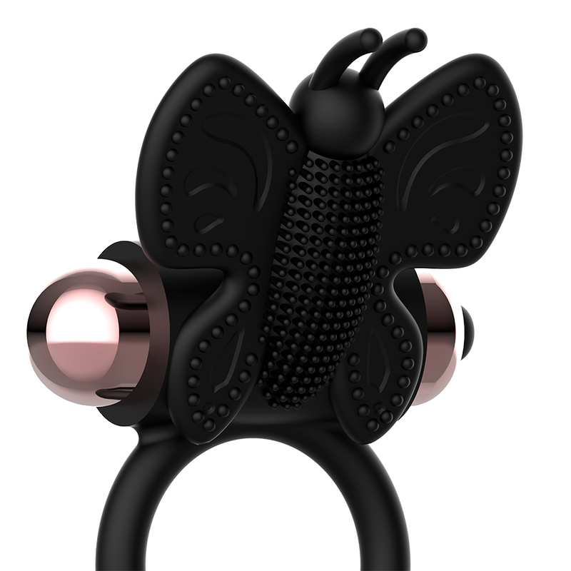 Coquette Chic Desire penisring Butterfly med vibrator svart och guld