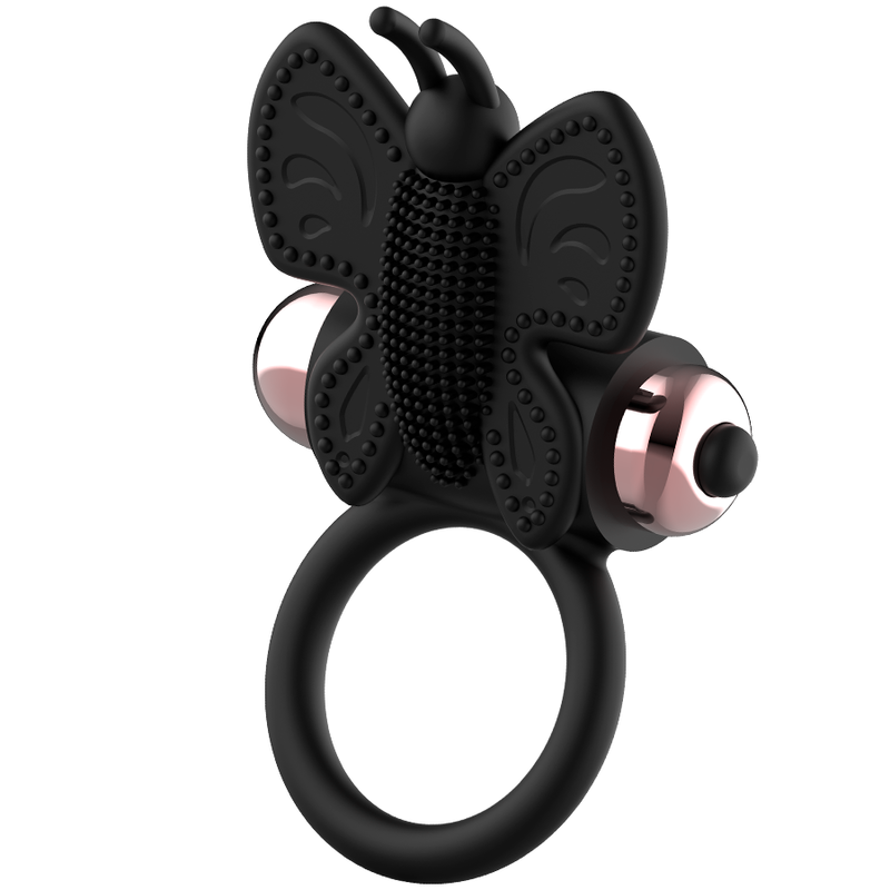 Coquette Chic Desire penisring Butterfly med vibrator svart och guld