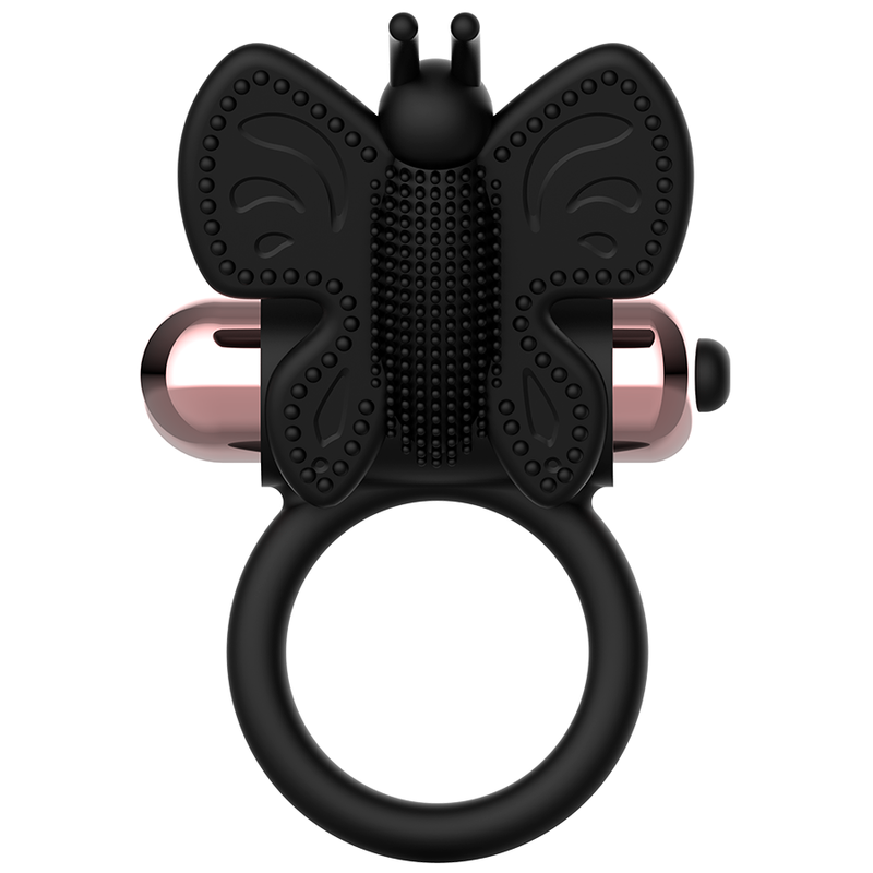 Coquette Chic Desire penisring Butterfly med vibrator svart och guld