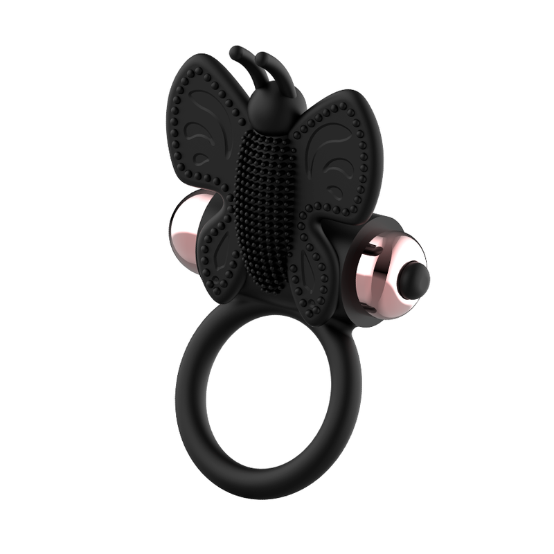 Coquette Chic Desire penisring Butterfly med vibrator svart och guld