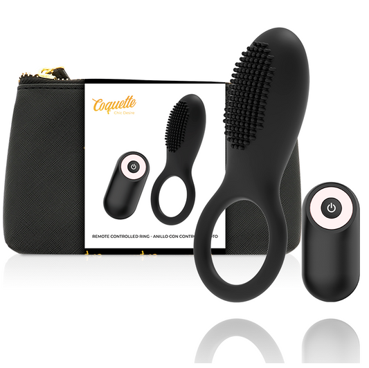COQUETTE CHIC DESIRE - Penisring med fjärrkontroll, uppladdningsbar svart/guld