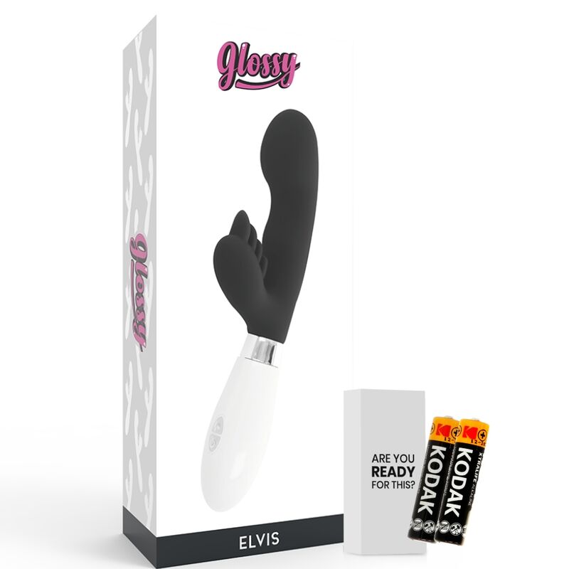 Silikonkaninmassager GLOSSY ELVIS RABBIT BLACK