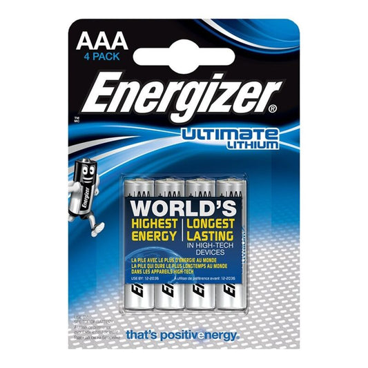 Energizer Ultimate Lithium AAA L92 LR03 1,5V batterier