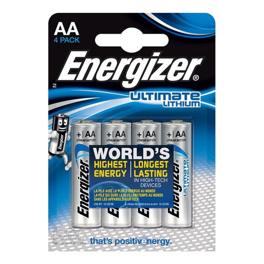 Energizer Ultimate Lithium AA L91 LR6 1,5V batterier i förpackning