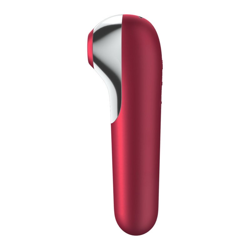 Satisfyer Dual Love vibrator och suctioner med pulserande luft i röd färg