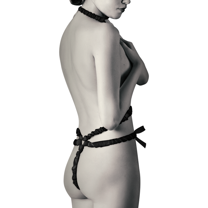 COQUETTE CHIC DESIRE - ELASTISKT HARNESSSET OCH NIPPLE COVERS SVART