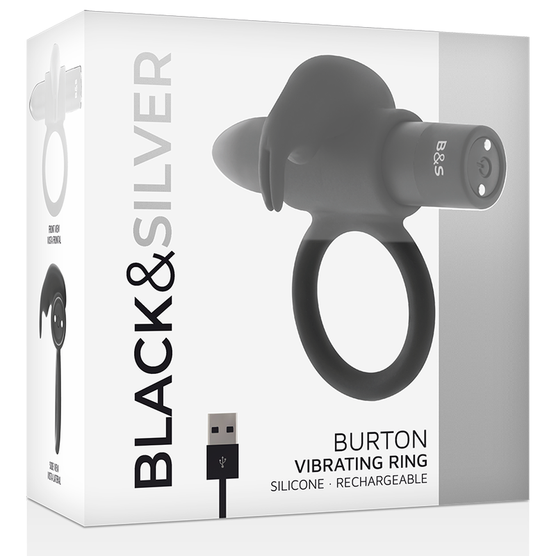 BLACK&SILVER - BURTON RING 10 VIBRATIONSMODI SVART
