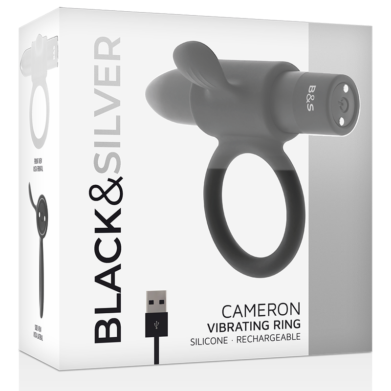 Cameron Black återladdningsbar penisring från BLACK&SILVER