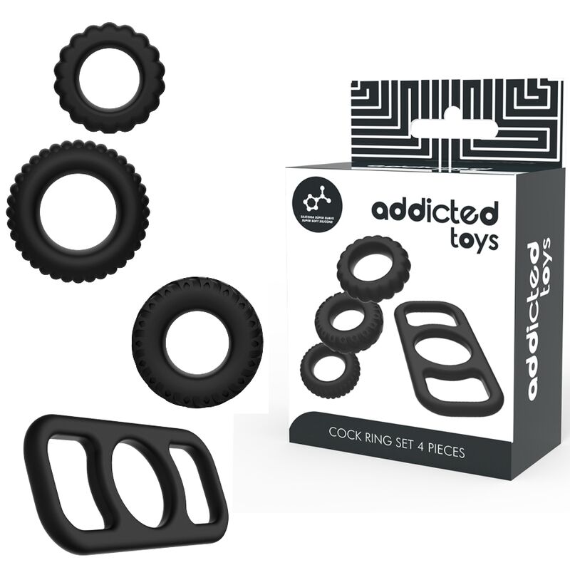 Set med 4 silikonringar från Addicted Toys