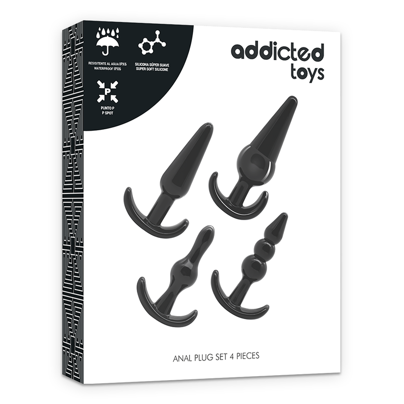 Set med 4 analpluggar från Addicted Toys