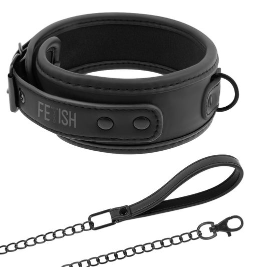 FETISH SUBMISSIVE kedjehalsband med nopren och nickelfri metall