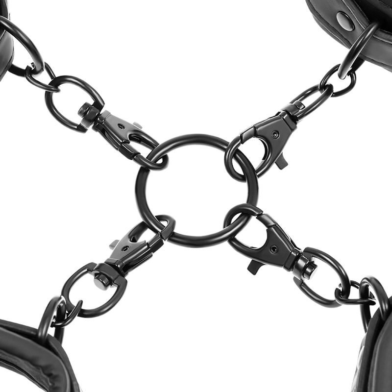 FETISH SUBMISSIVE - SET AV HAND- OCH ANKELFÄNGSEL MED NOPRENE FODER
