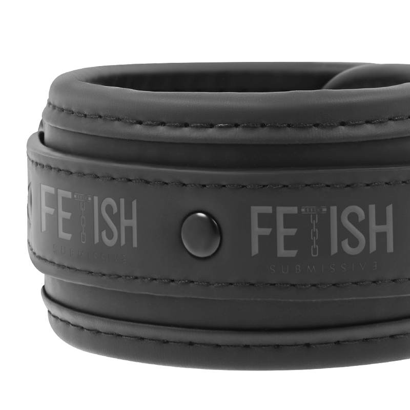 Veganskt läderhalsband och handbojor med neoprenfoder