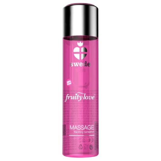 SWEDE Fruity Love Värmande Massageolja med hallon och rabarber 120 ml