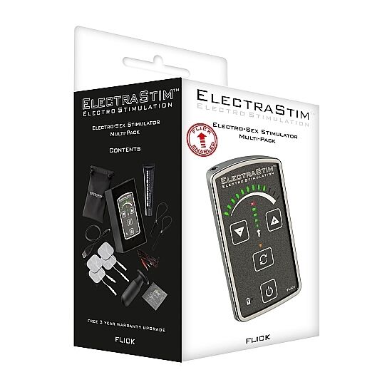 ElectraStim Flick stimulator multi-pack med elektroder och tillbehör