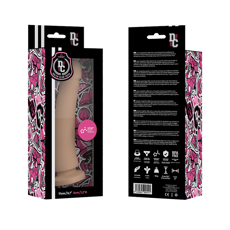DELTA CLUB - DILDO NATURLIG MEDICINSK SILIKON 17 CM -O- 3 CM